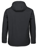 Black Hooded Softshell Jacket Back