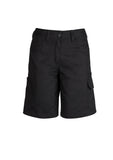 Black Womens Plain Utility Shorts