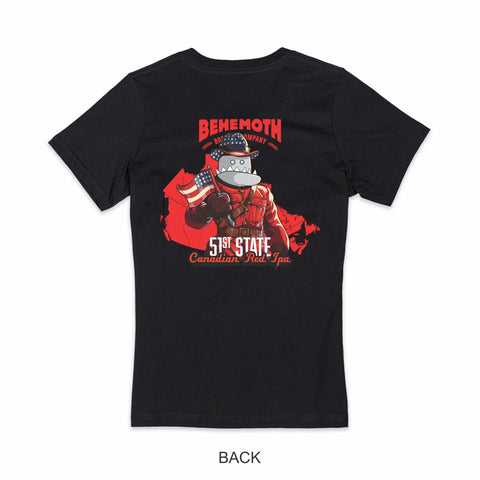 Ladies V Neck Tee - 51st State Canadian Red