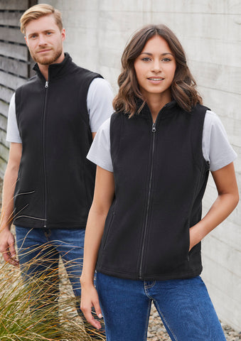 Ladies Polar Fleece Vest - Black FBPF905