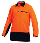 King Gee Workcool Hyperfreeze Hi-Vis Lightweight Long Sleeve Polo