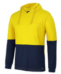 Hooded Long Sleeve Cotton Tee Yellow/Navy