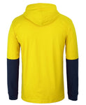 Hooded Long Sleeve Cotton Tee Yellow/Navy