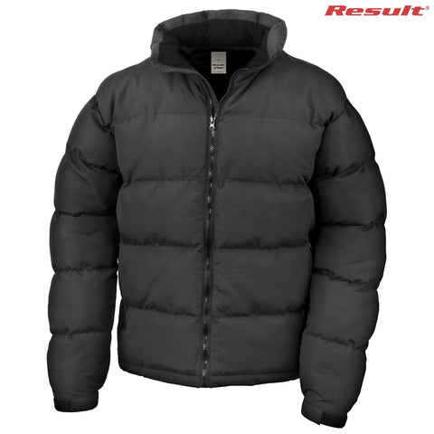 Black Unisex Puffer Jacket Front