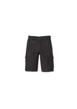 Charcoal Curved Cargo Shorts Front