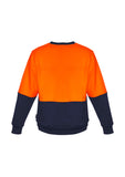 Orange/Navy Hi Vis Crew Sweatshirt Back