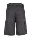 Charcoal Drill Cargo Shorts Back