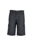 Charcoal Drill Cargo Shorts Front